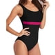 thumbnail image 4 of TOYFUNNY Bikini de una pieza con estampado sólido para mujer, traje de baño push-up, 4 of 6