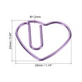 thumbnail image 2 of Unique Bargains 1 Pince à Papier en Forme de Coeur Mignon Décoratif Fun Clips Signets 1,1 Pouces Violet, Pack de 100, 2 of 5