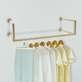 thumbnail image 4 of Miumaeov 39.3" Wall Mount Garment Rack Industrial Iron Rod Clothes Hanging Bar for Home Gold, 4 of 12