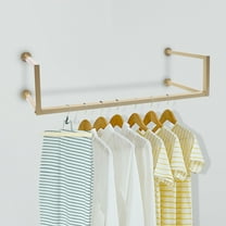 Heavy Duty Wall-Mounted Clothes Rack Industrial Rod Clothes Hanging Bar US Stock