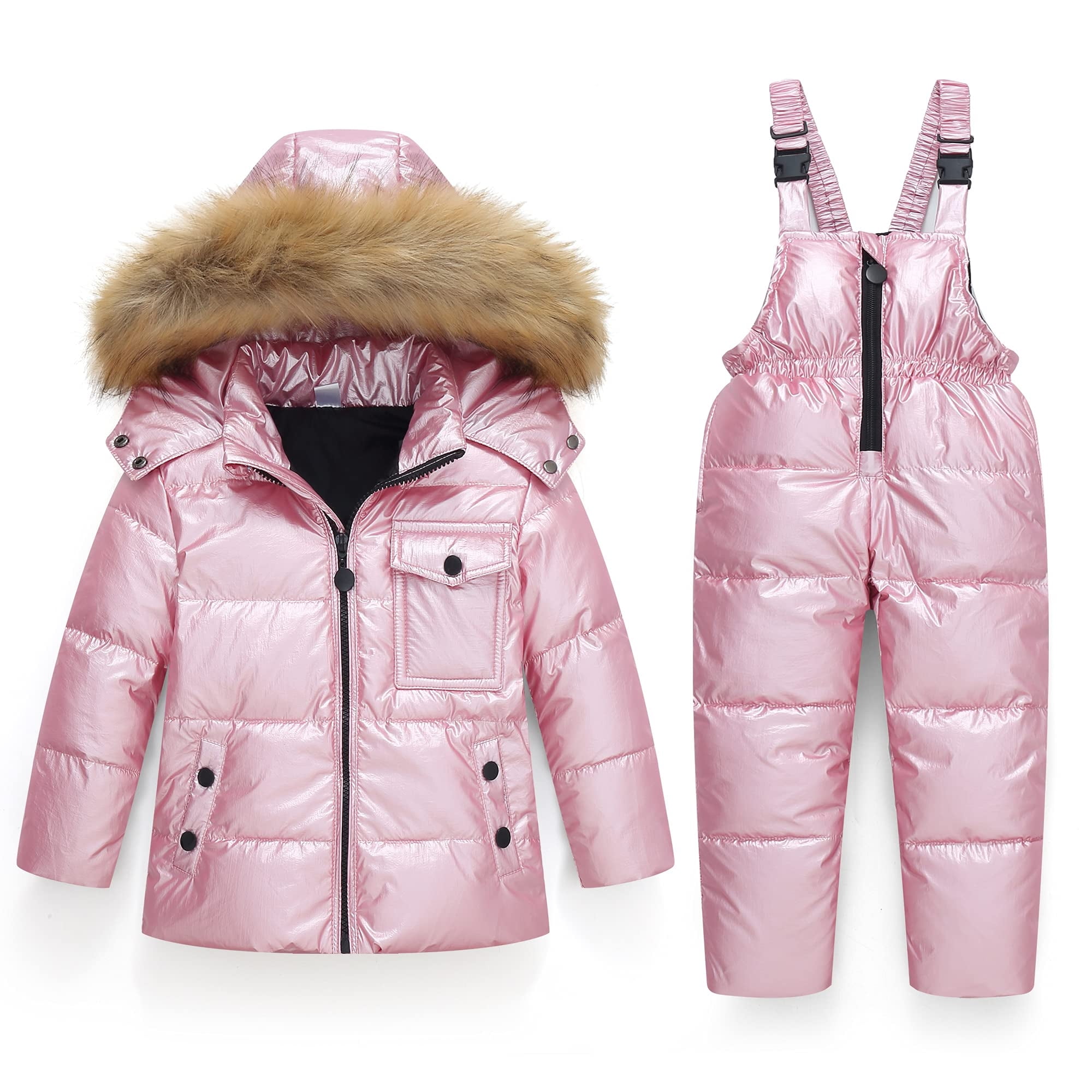 JiAmy Winter Puffer Jacket and Snow Pants,Kids 2Piece Snowsuit Down