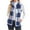 Blue, variant on QQAMB Women's Vest Winter Warm Plush Plaid Printed Sleeveless Lapel Zipper Vest Oversized Fashion Vest Blue XL