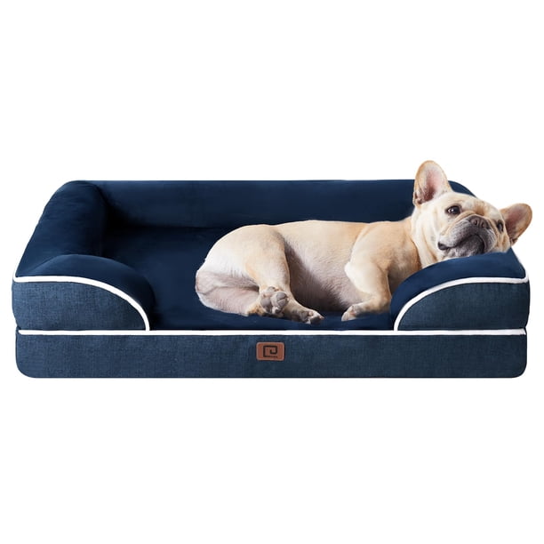 Cama para perros EHEYCIGA, ortopédica, impermeable, espuma viscoelástica, azul marino