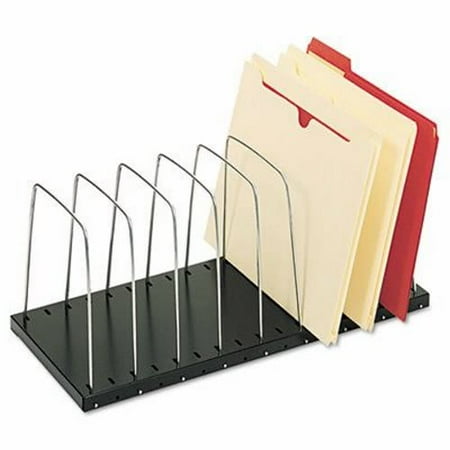 SteelMaster Wire Desktop Organizer, Eight Sections, Black/Silver
