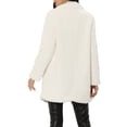 thumbnail image 3 of INSPIRE CHIC Lapel Faux Fur Coat for Women's Fuzzy Winter Warm Jacket Overcoat with Pockets XS White, 3 of 6