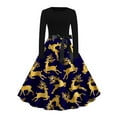 thumbnail image 1 of EGNMCR Robes de Soirée pour Femmes, Robes Formelles pour Femmes, Robes de Cocktail pour Femmes Robe de Noël Imprimée à Col Rond à Manches Longues Grande Robe de Mode Robe Femme Robe, 1 of 2