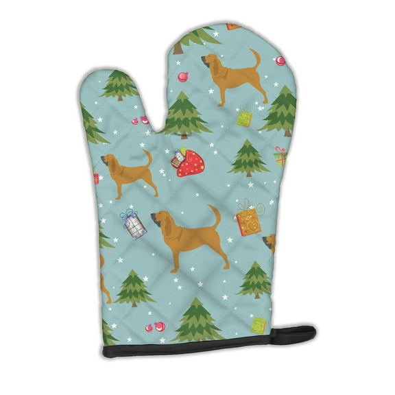 Carolines Treasures BB4808OVMT Christmas Bloodhound Oven Mitt Large multicolor