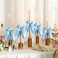 thumbnail image 5 of AuroraX Blue 6 Pcs Valentine'S Day Double Layer Ribbon Bows Romantic Silk Taper Candle Holder Accents Decor for Wedding and Dinner Centerpieces, 5 of 6