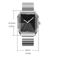 thumbnail image 3 of Reloj de pulsera de cuarzo unisex con correa de acero inoxidable, resistente al agua hasta 30 m, elegante reloj de vestir casual, caja de 36 mm, adecuado para hombres y mujeres, 3 of 9