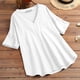 thumbnail image 1 of Fiudx Ofertas y Liquidaciones Moda Mujer Cuello Pico Verano Manga Corta Blusa Camiseta Casual Sólido Bolsillos Tops, 1 of 3