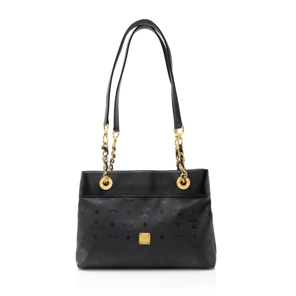 Pre-Owned MCM Vintage Visetos Nylon Chain Tote