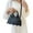 Black, variant on Fashion Bat Shape Shoulder Bag Simple Leathers Commuters Tote Bag Handbag