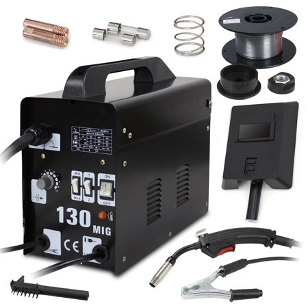 Zeny MIG 130 Welder Gas Less Flux Core Wire Automatic Feed Welding Machine W/ (Best Gas Mix For Mig Welding)