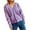 Purple, variant on jsaierl Women's Button Down V Neck Crop Tops Heart Print Knit Cardigan Sweater Outwear