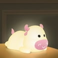 thumbnail image 2 of fsxdhpcsgfc Cute Cow Night Light Portable Silicone Animal Lamp For Bedroom Color Changing Led Light With Sensor Control For Kids Plug in Emergency Power Light Car Lights Cute Night Light for Adults, 2 of 4