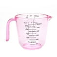 thumbnail image 1 of Tssuoun 3 Sizes Measuring Cup Jug Clear Plastic Baking Kitchen Set Flour Water Pink 300ml, 1 of 8