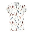 thumbnail image 5 of MaFYtyTPR Women's Short Sleeve Tops Fashion Casual Printed V-Neck Loose Raglan Sleeve Button Loose T-shirts White XL, 5 of 5