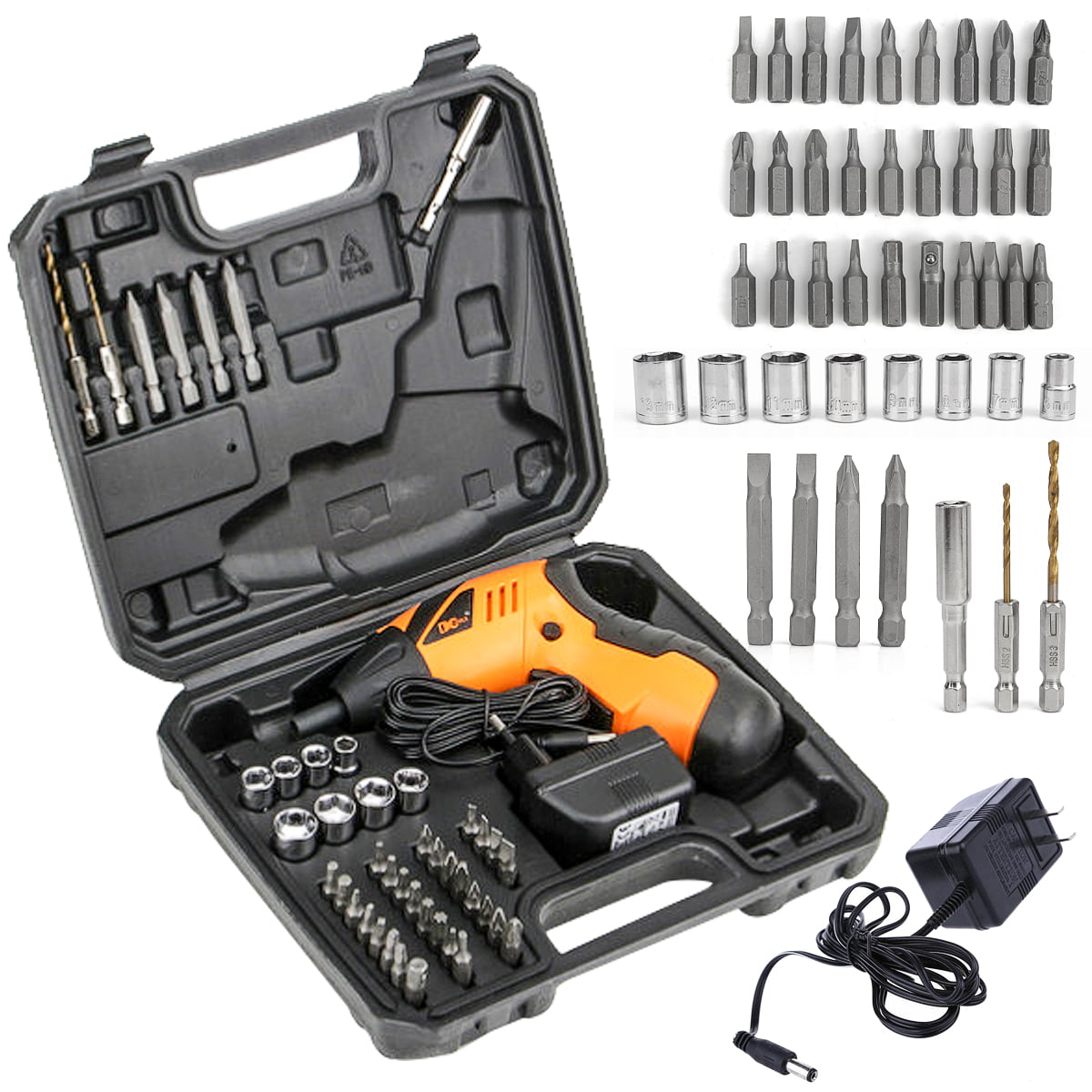 45PC Professional Wireless Cordless Electric Screwdriver Drill Kit Power Tools