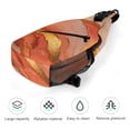 thumbnail image 5 of Full Print Chest Bag 8×15in Outer Large Bag On Both Sides Of Mesh Bag Inside Pocket Design Sponge Pad Shoulder Strap Orange And Red Gold Marble, 5 of 8