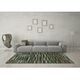 thumbnail image 3 of Ahgly Company Indoor Square Abstract Light Blue Modern Area Rugs, 4' Square, 3 of 4