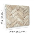 thumbnail image 6 of Chesapeake Canelle Rust Brick Herringbone Wallpaper, 6 of 7