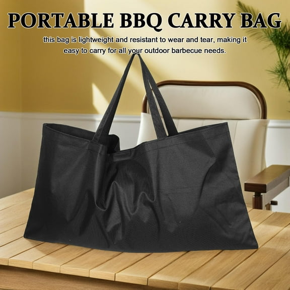OFFIGAM Black Oxford Cloth BBQ Cooker Storage Bag, Easy to Assemble, Camping Equipment Carrying Case, 1 Piece