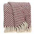thumbnail image 1 of Parkland Collection THRI21239 52 x 67 in. Sara Transitional Woven Handloom Throw - Burgundy, 1 of 1