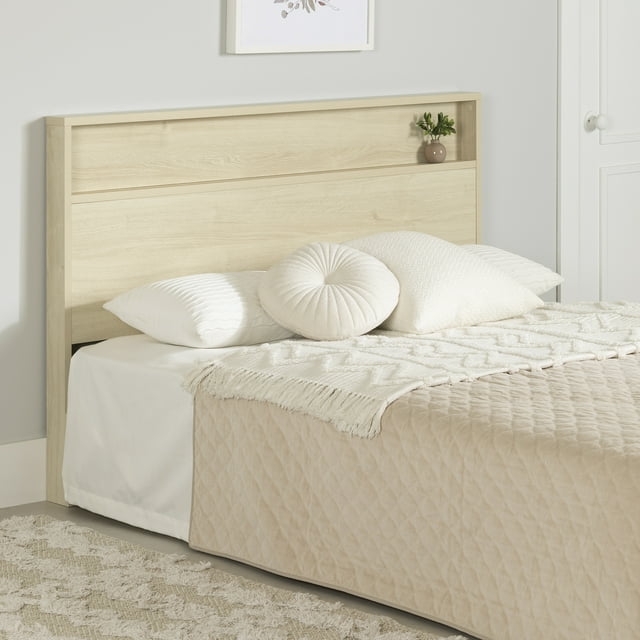 Tête de lit avec tablette Double / Queen, fini Chêne blanchi, collection Fusion de Meubles South Shore