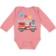 thumbnail image 3 of Inktastic Valentine's Day Fire Truck with Hearts Boys or Girls Long Sleeve Baby Bodysuit, 3 of 5