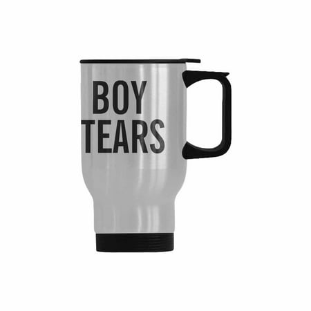 

SUNENAT Funny Quotes Ceramic Stainless Steel Travel Mugs 14 Fl Oz Boy Tears Travel Mug Tea Cups Sarcastic Funny Mug with Sayings