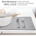 thumbnail image 3 of Place Mats Set of 8 Rectangle Rectangular Waterproof Fabric Polyester Cloth Washable Wipeable Heat Resistant Placemats for Kitchen Dining Dinner Table Indoor 13 X 19 Inch Grey, 3 of 6