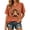 Brick Red, variant on Thanksgiving T Shirts for Women Short Sleeve V Neck Casual Funny Cute Highland Cow Graphic Tee Shirt