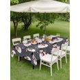 thumbnail image 3 of Outdoor Tablecloth with Umbrella Hole and Zipper, Christmas Snowman Rectangle Table Cloth 60x102 Inch Waterproof Tablecloth, Winter Black Grey Xmas Snow Cute Picnic Table Cover for Patio Camping, 3 of 7