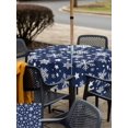 thumbnail image 4 of Outdoor Tablecloth with Umbrella Hole and Zipper, Christmas Snowflakes Square Table Cloth 54x54 Inch Waterproof Tablecloth, Xmas Winter Watercolor Navy Blue Picnic Table Cover for Patio Camping, 4 of 7