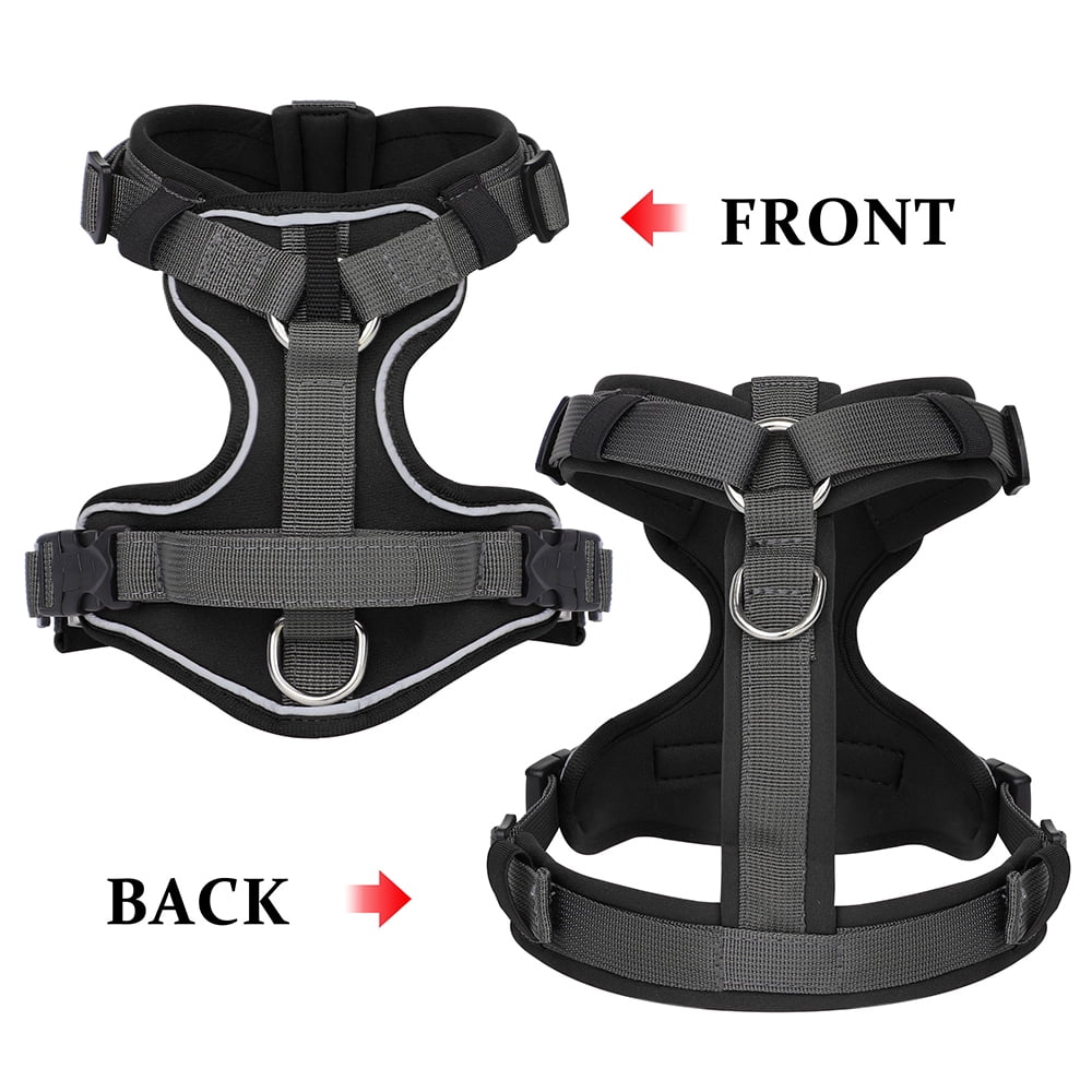 Beirui Reflective No Pull Dog Harness Soft Padded Adjustable Training Vest With Handle & 2 Leash Clips