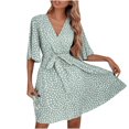 thumbnail image 1 of Vestidos Para Mujer Vestidos Casuales de Moda Correas de Manga Corta Con Cuello en V Vestido Estampado Odeerbi ODB165019, 1 of 8