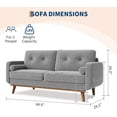 thumbnail image 2 of EastVita Mid Century Modern Couch Sofa Loveseat Comfy Love Seat Couches for Living Room 2 Seater Teddy Fleece Boucle Upholstered Deep Seat Couch for Bedroom Office Small Space Grey, 2 of 7