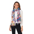 thumbnail image 2 of FORMRS Womens Scarf Winter Soft Long Big Warm Shawls Wrap Tassel Scarves, Light Colorful Circles, 2 of 9