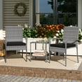 thumbnail image 1 of Costway 3 PCS Patio Furniture Set with Seat Cushions & Tempered Glass Tabletop Black, 1 of 10