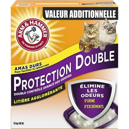 ARM & HAMMER Litière double résistante pour chat avec double contrôle des odeurs, 18 kg
