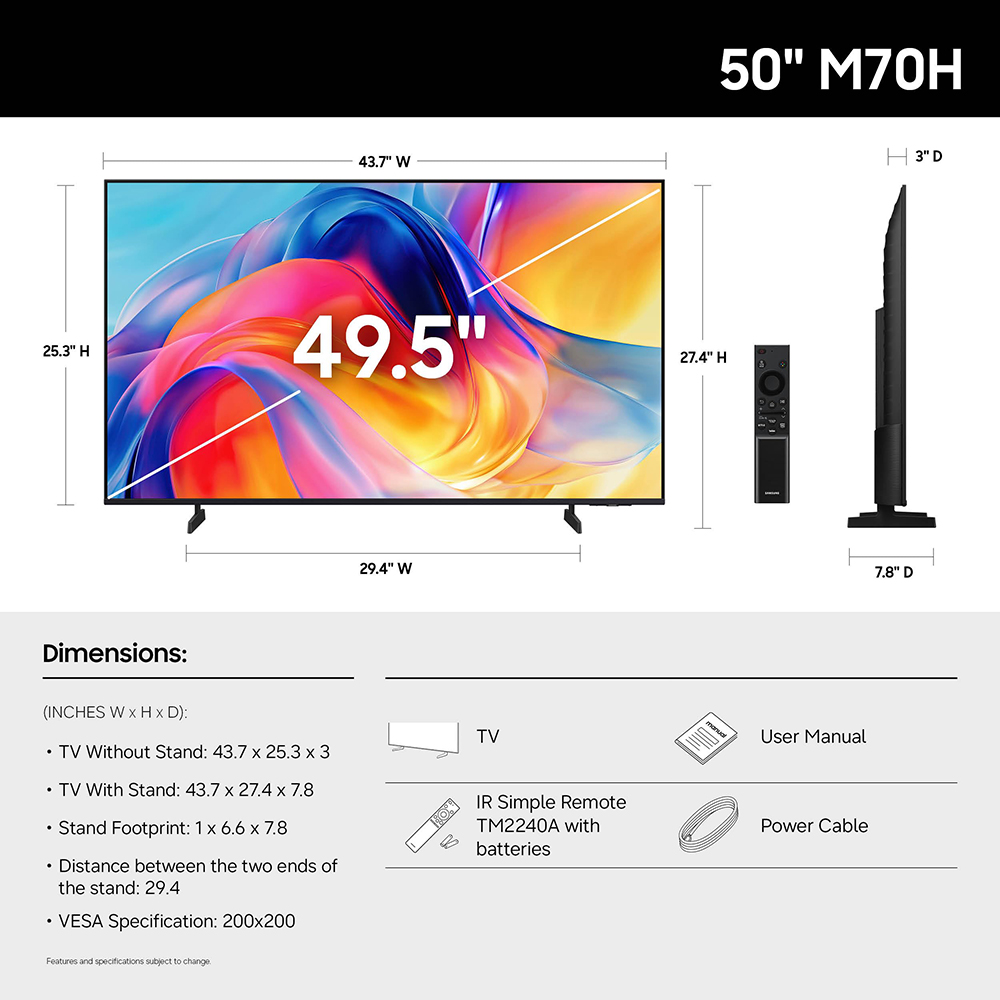 Samsung 50" Class Mini LED M70H 4K Smart TV photo 4
