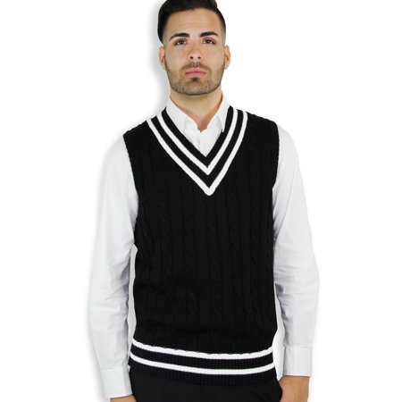 Mens Black Sweater Vest - Men's Cable Sweater Vest