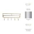 thumbnail image 4 of Rectangular Wall Mounted Shelf with Hooks for Home Decor - Metal Wall Storage Shelf for Entryway and Living Room Decor - Organizer Solution for Casual Styling - 8", Gold & Metallic, 4 of 10