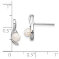 thumbnail image 4 of 14k White Gold 4.5mm June/Freshwater Cultured Pearl and Diamond Post Earrings XBS382, 4 of 4