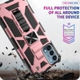 thumbnail image 6 of For Apple iPhone 13 (6.1") Built in Magnetic Kickstand, Military Hybrid Bumper Heavy Duty Dual Layer Rugged Protective Phone Case Cover by Xpression [Rose Gold], 6 of 7