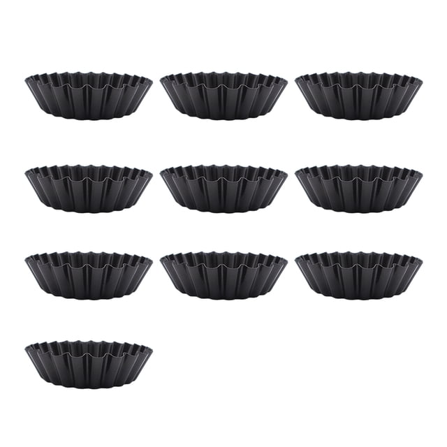 Bewildely Molde para tarta de huevo de acero al carbono de 10 piezas Herramientas y accesorios para hornear Tipo 2 Bewildely HA084528-02