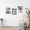 thumbnail image 5 of LyeArtork 3 Pieces Tropical Palm Tree Wall Art Black and White photo of palm trees Pictures Framed for Home Bathroom Bedroom Living Room Wall Decor Framed 12"x16"x3pcs, 5 of 6