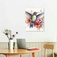 thumbnail image 2 of ONETECH Hummingbird Animal Canvas Wall Art，colorful Flower Bird Modern ，for Purple Floral Botanical Nature Prints Painting Farmhouse Bathroom Room Decor 20x16in, 2 of 4