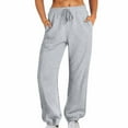 thumbnail image 2 of aidice Fleece Jogger Pants for Women Athletic Sweatpants High Waisted Fall Casual Trackpants Cinch Bottom Trousers, 2 of 7