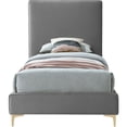 thumbnail image 5 of Meridian Furniture Geri Gray Velvet Twin Bed with Gold and Chrome Legs Included, 5 of 9